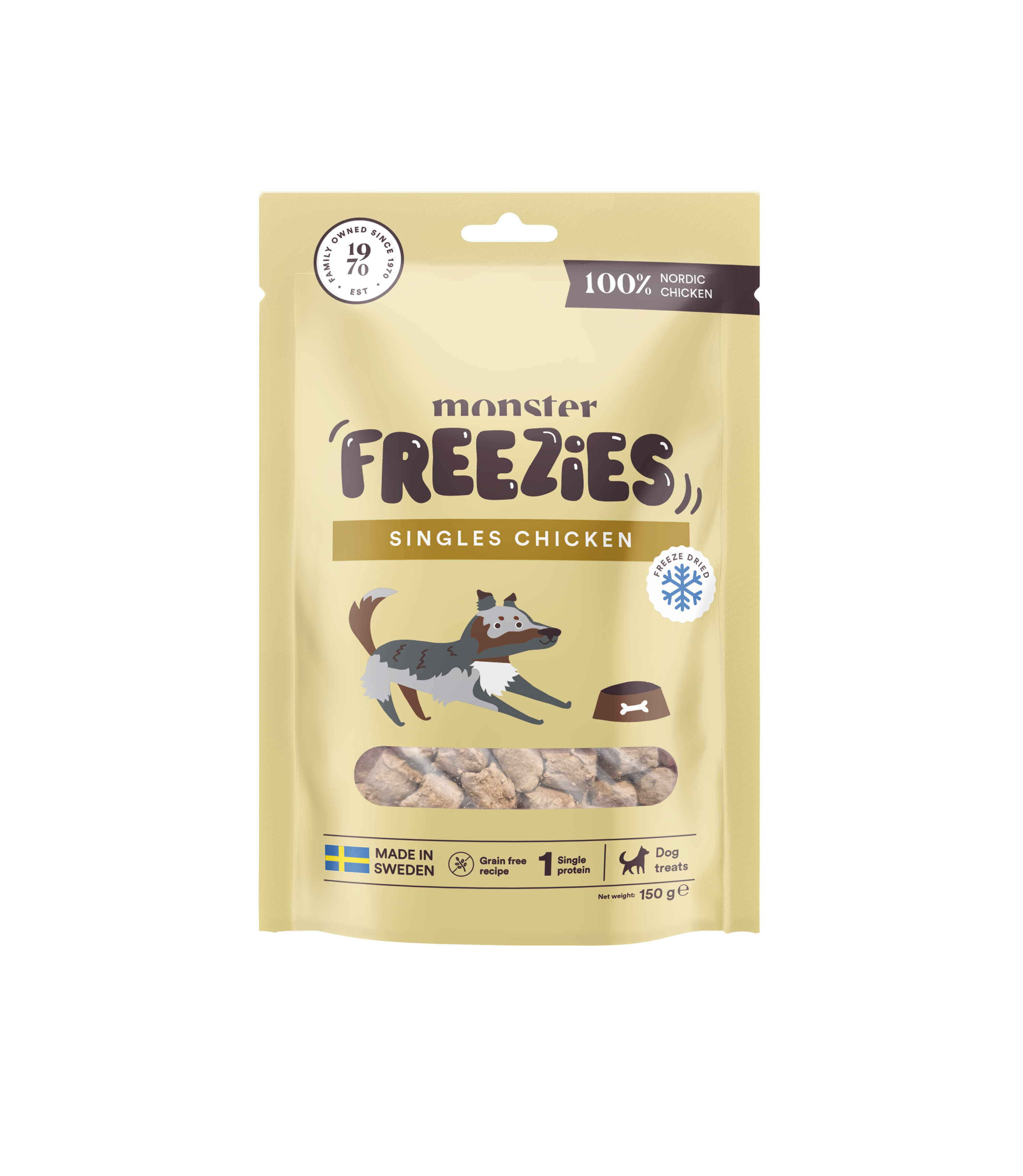 Monster Dog Freeze Dried Treats Singles Chicken 150g
