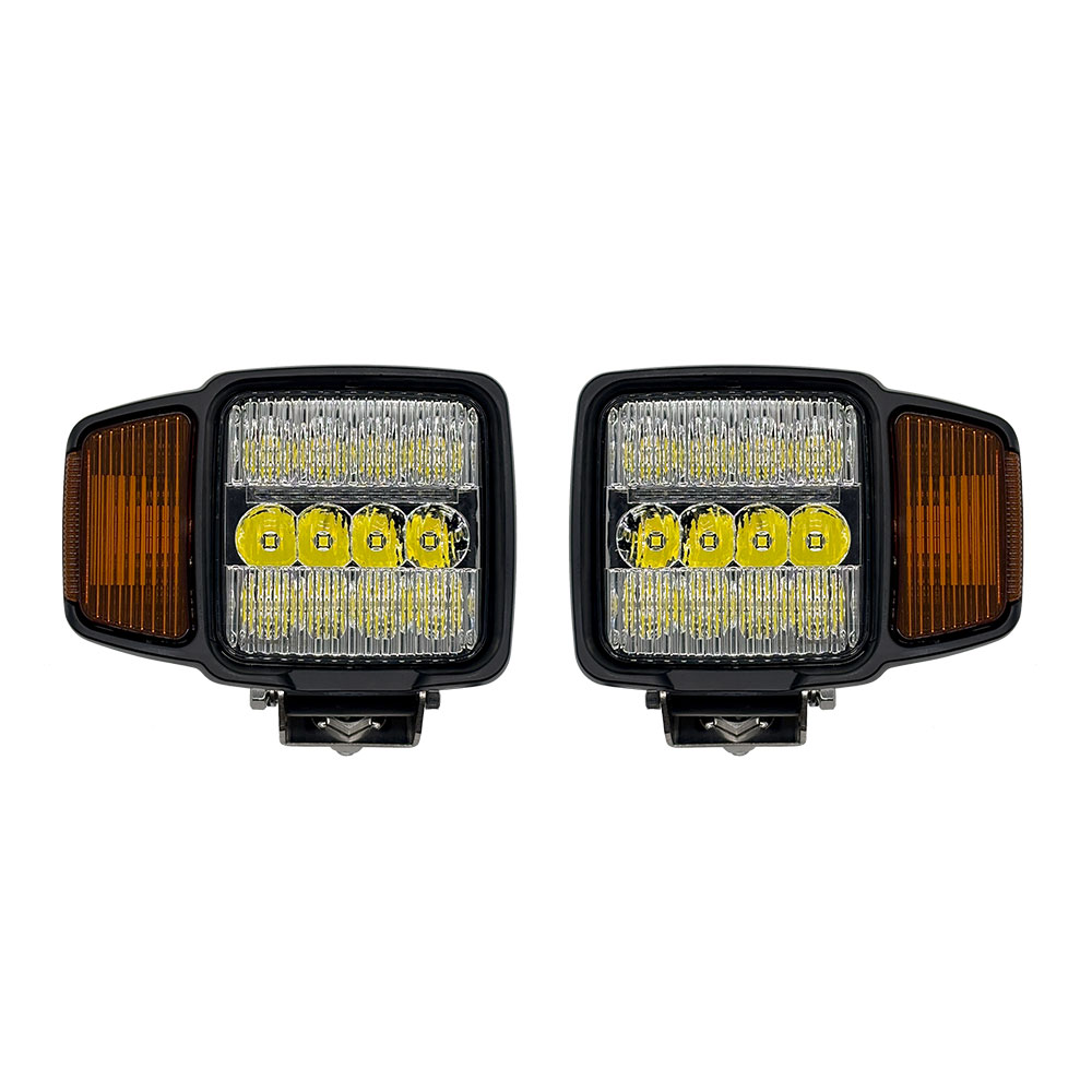 LED Huvudstrålkastare Ploglykta 78W/6000K Kallvit - Hel och Halv, Blinkers med värmelins 12/24V