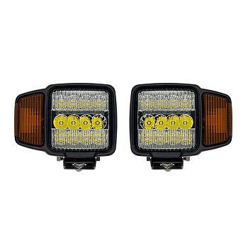 LED Huvudstrålkastare Ploglykta 78W/6000K Kallvit - Hel och Halv, Blinkers med värmelins 12/24V