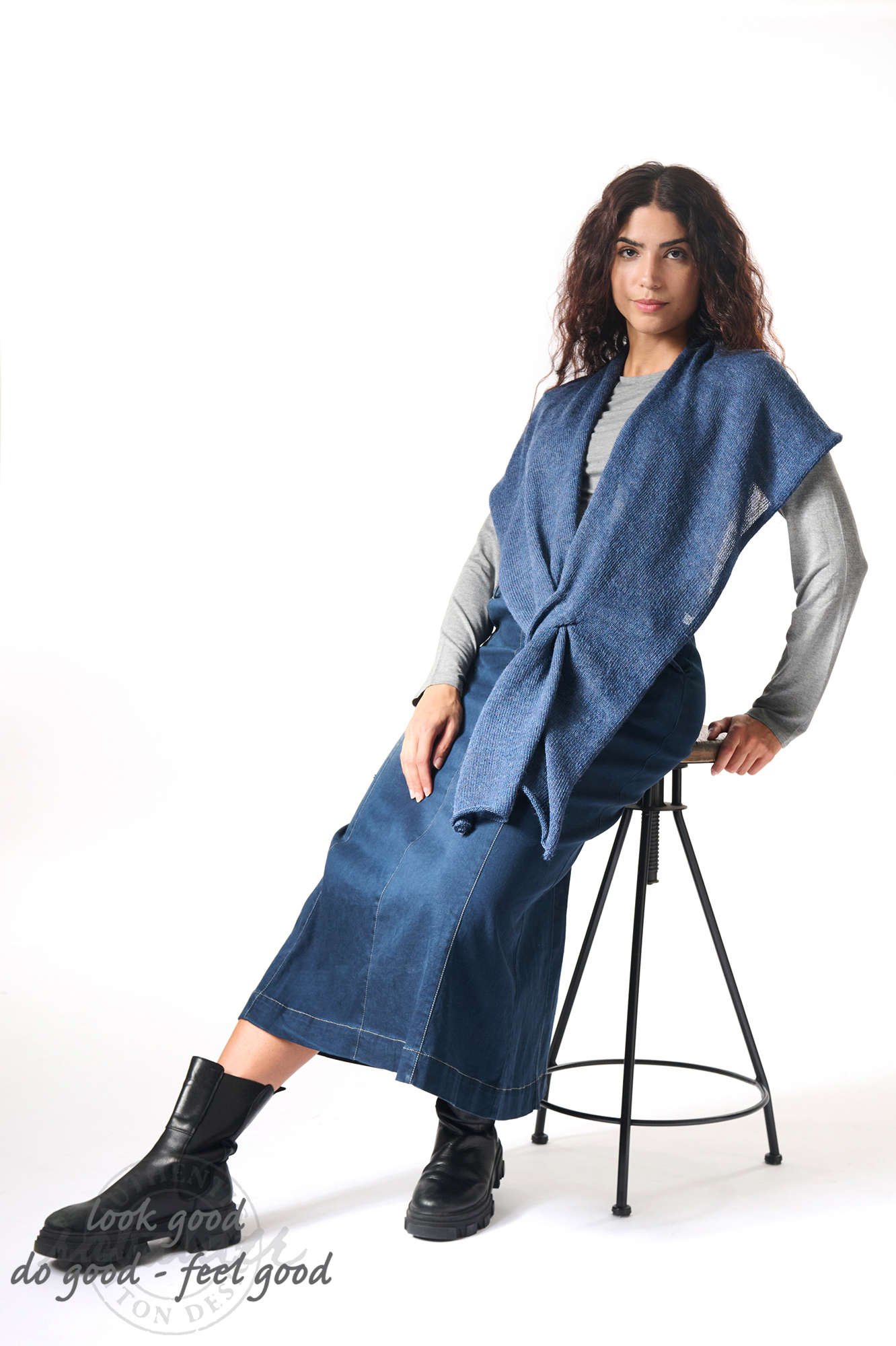 Elvira alpaca poncho  clam - 2