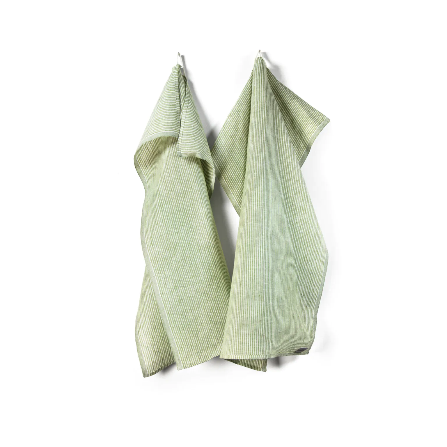Linnehandduk kritstreck leaf green