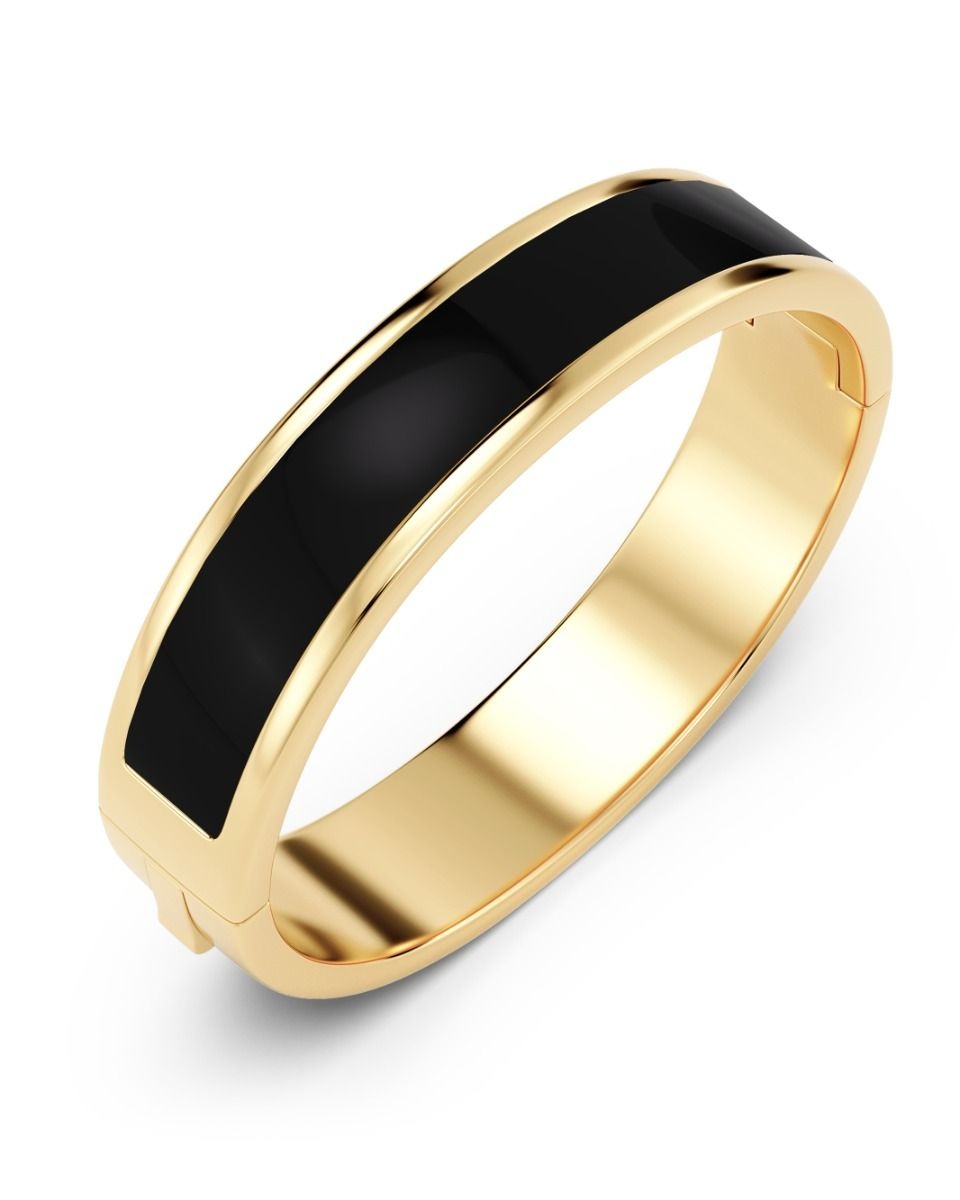 Frame Enamel Bangle Black Gold - Edblad
