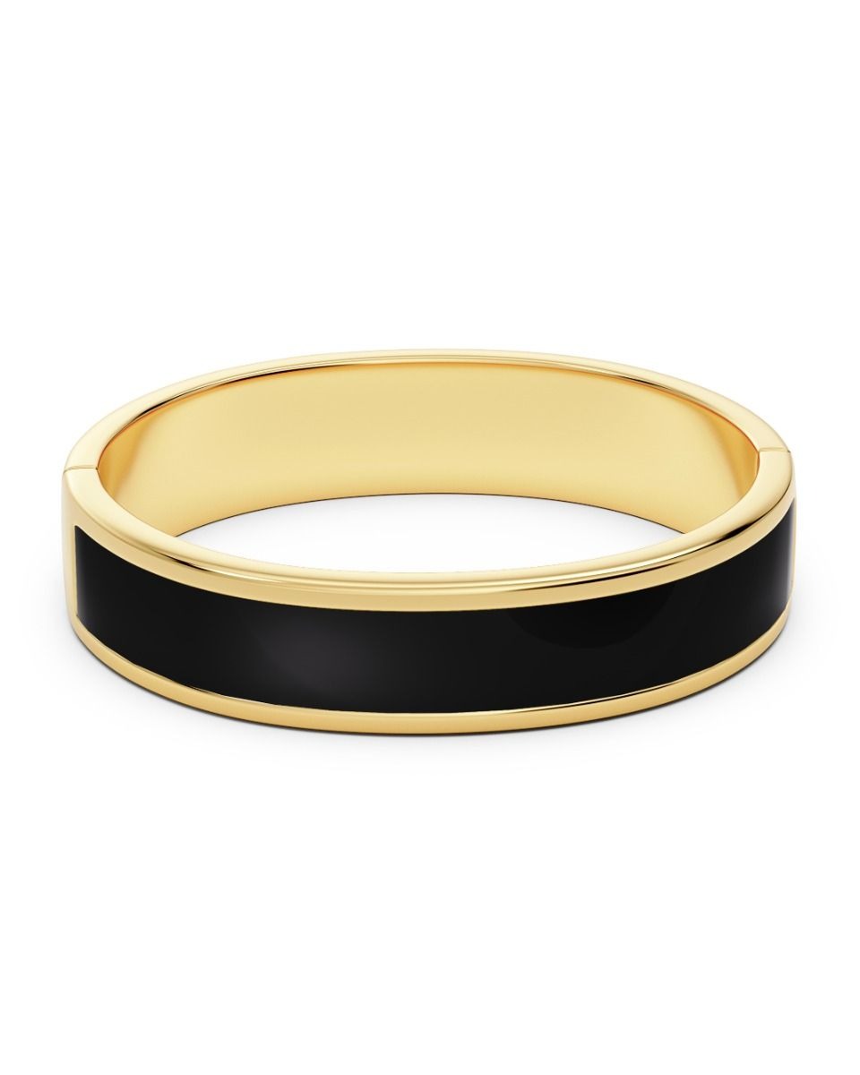 Frame Enamel Bangle Black Gold - Edblad
