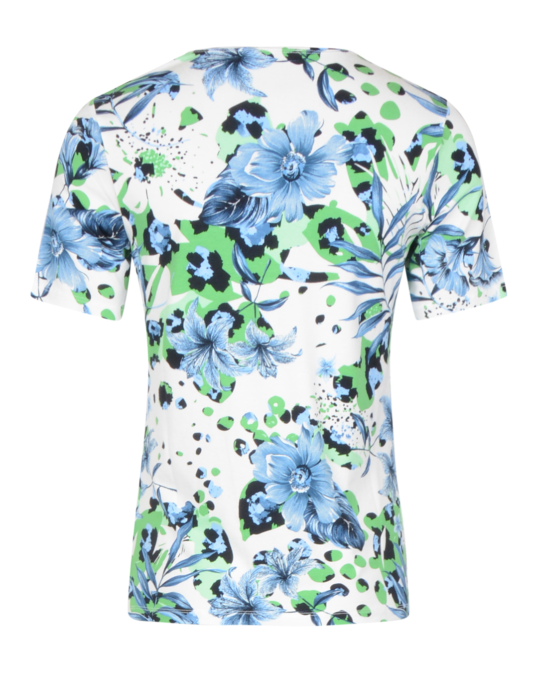 Topp blå och grön blommig vit - 2