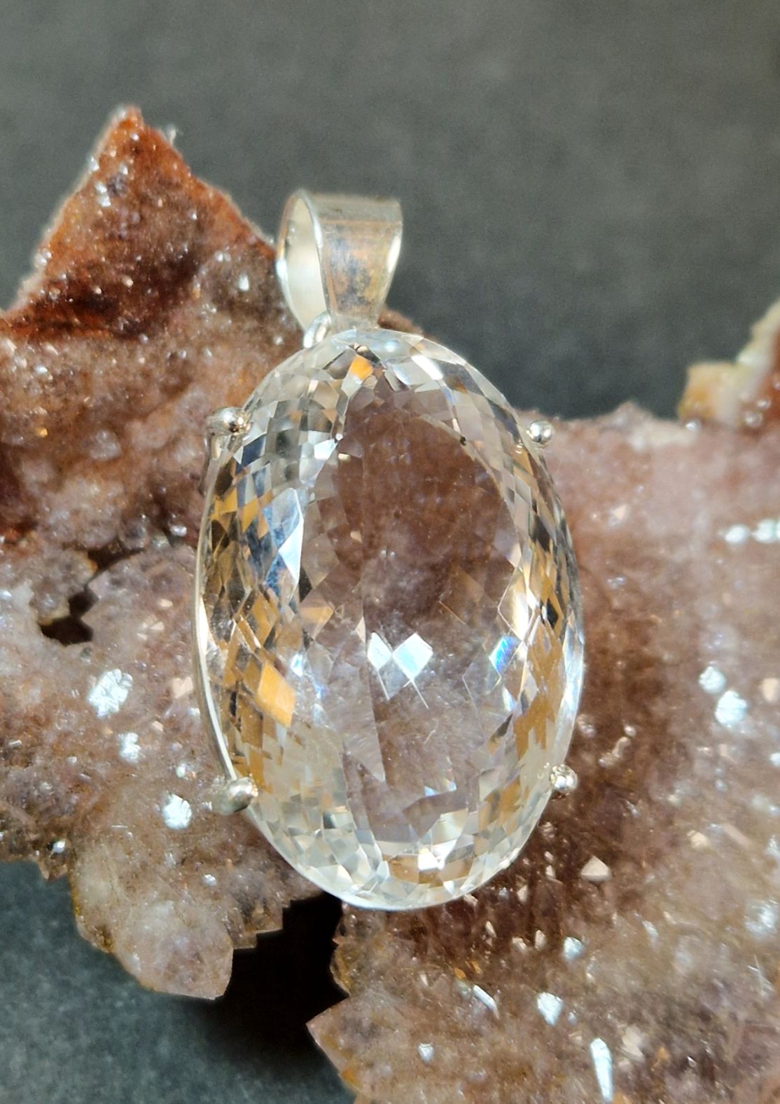 Bergkristall Cabochon Hänge i Äkta Silver - 2