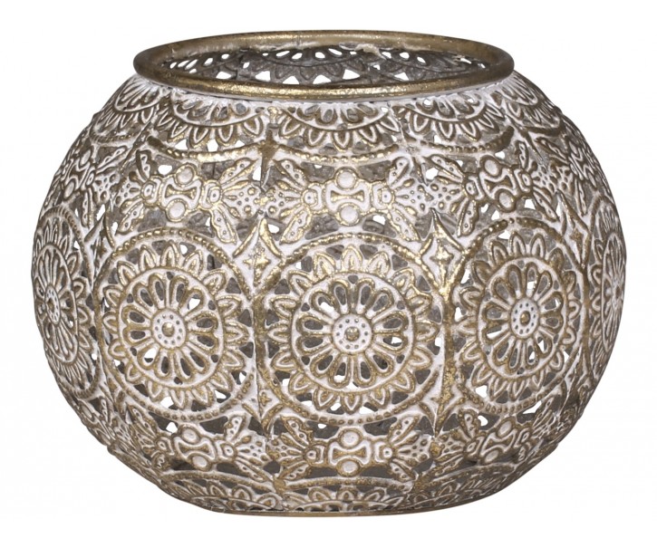 Ljuslykta stor spets ornament Antik shabby chic lantlig stil Gårdsromantik