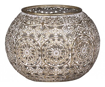 Ljuslykta stor spets ornament Antik shabby chic lantlig stil Gårdsromantik