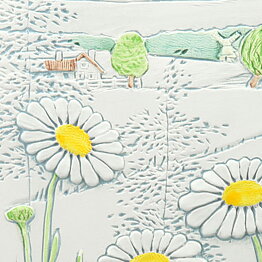 Aimo Nietosvuori (1970s) Rectangular Wall Plaque with Daisys Motif 23 cm