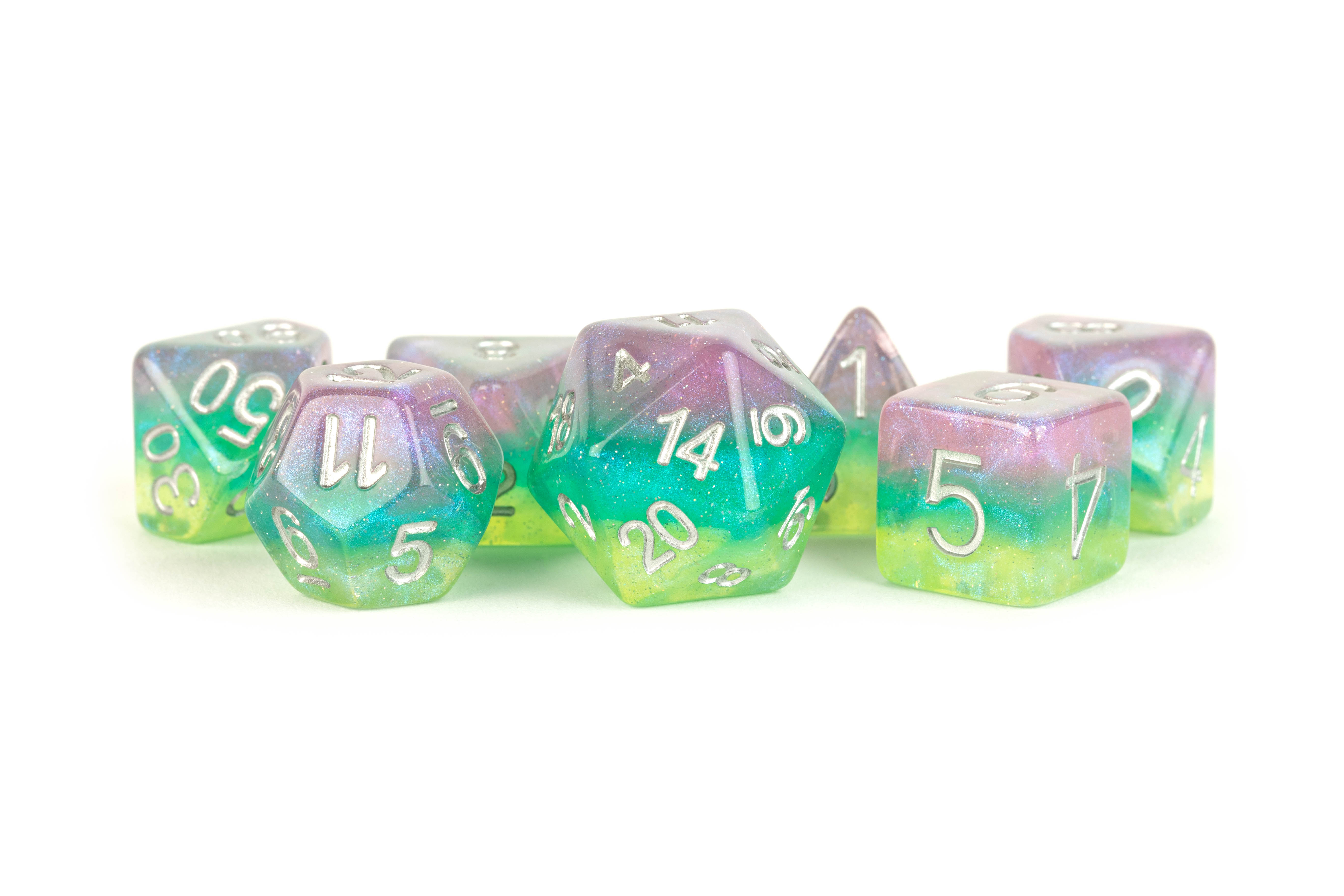 16mm Resin Poly Dice Set Layered Stardust Radiance