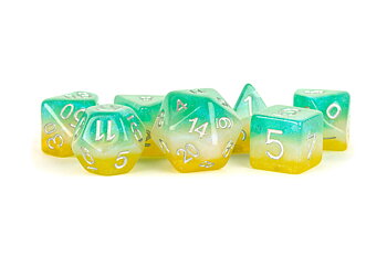 16mm Resin Poly Dice Set Layered Stardust Tropics