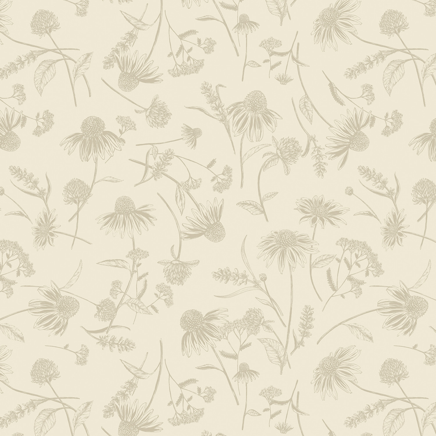 Tyg - Coneflower Tonal Natural - Bee Haven (30 x110 cm)