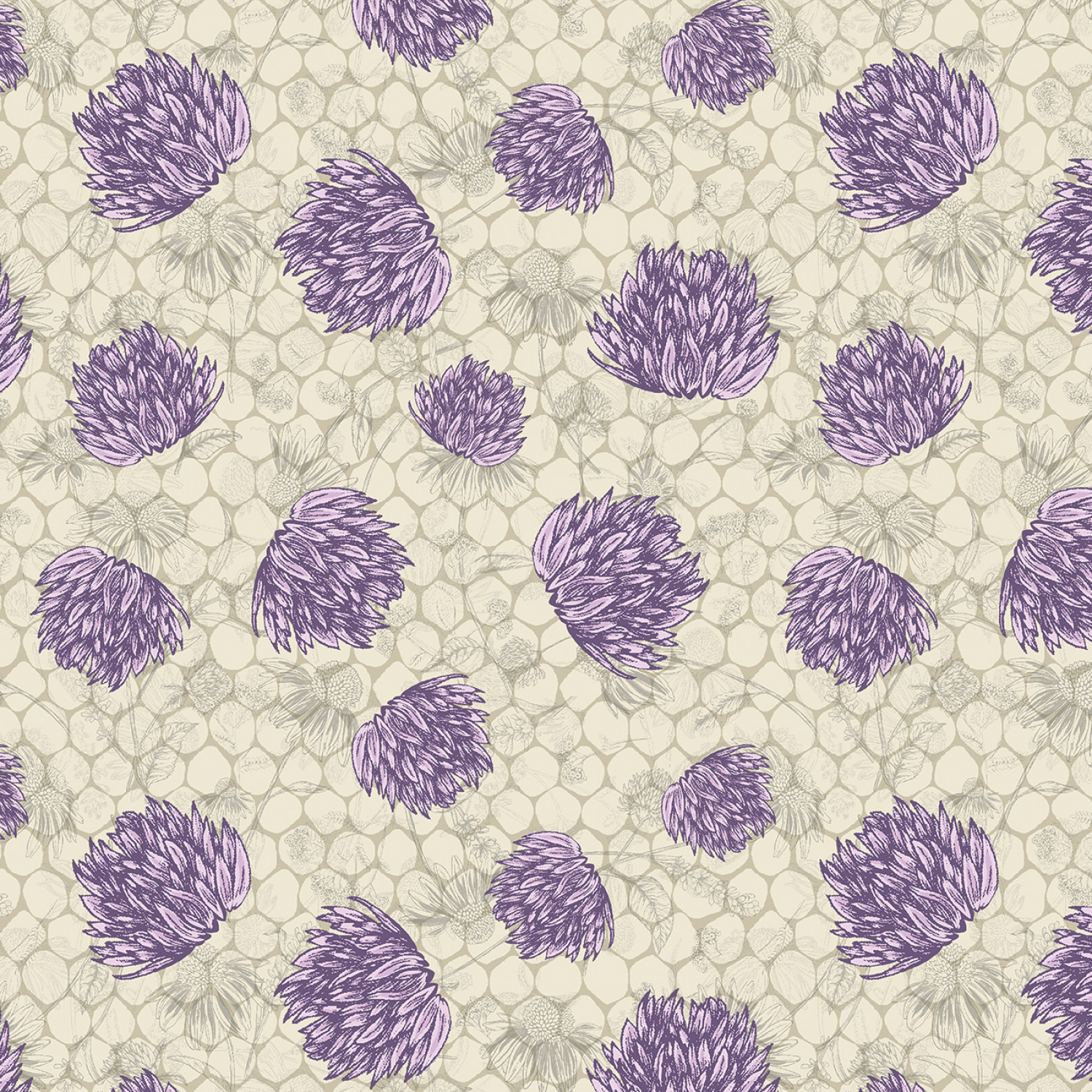 Tyg - Clover Dot Natural  - Bee Haven