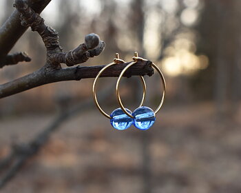 ELVES MIDNIGHT - light blue earrings in gold plated silver
