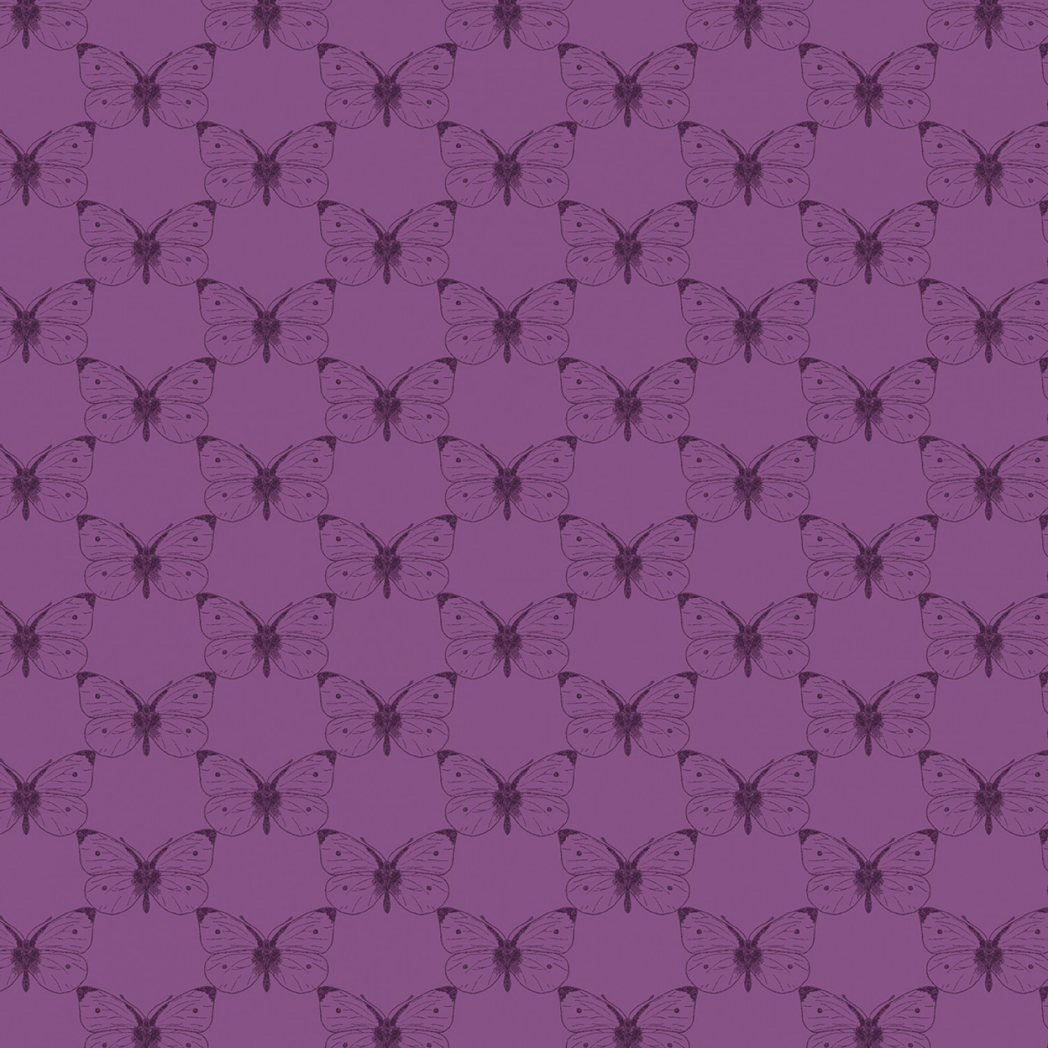 Tyg - Etched Cabbage Butterfly Plum - Bee Haven