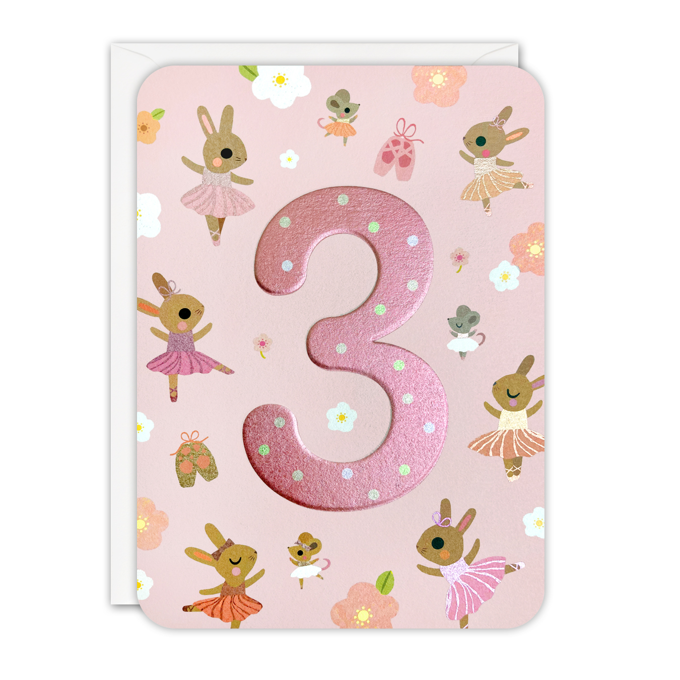 Age 3 Ballet Bunnies Sprouts Greeting Card
