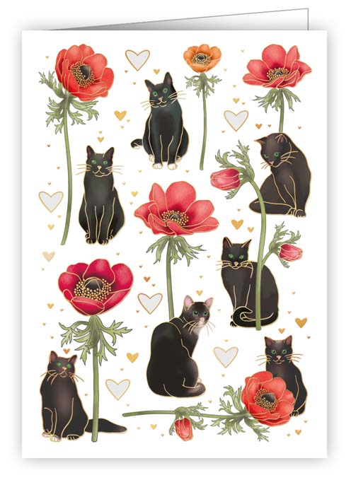 flowers and cats, Mini Card