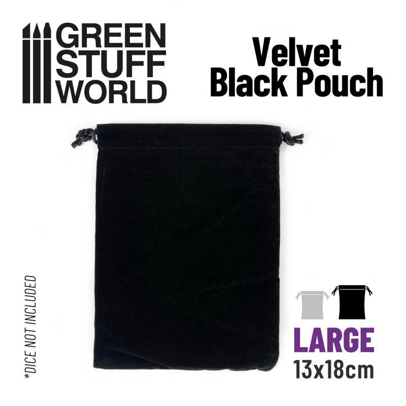 Green Stuff World: Large Velvet Black Pouch