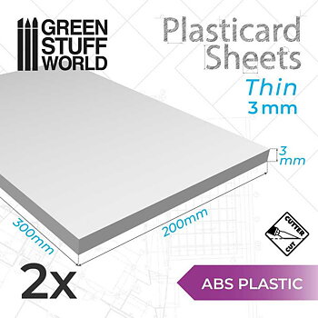Green Stuff World: ABS Plasticard A4 - 3mm Combo x2 Sheets