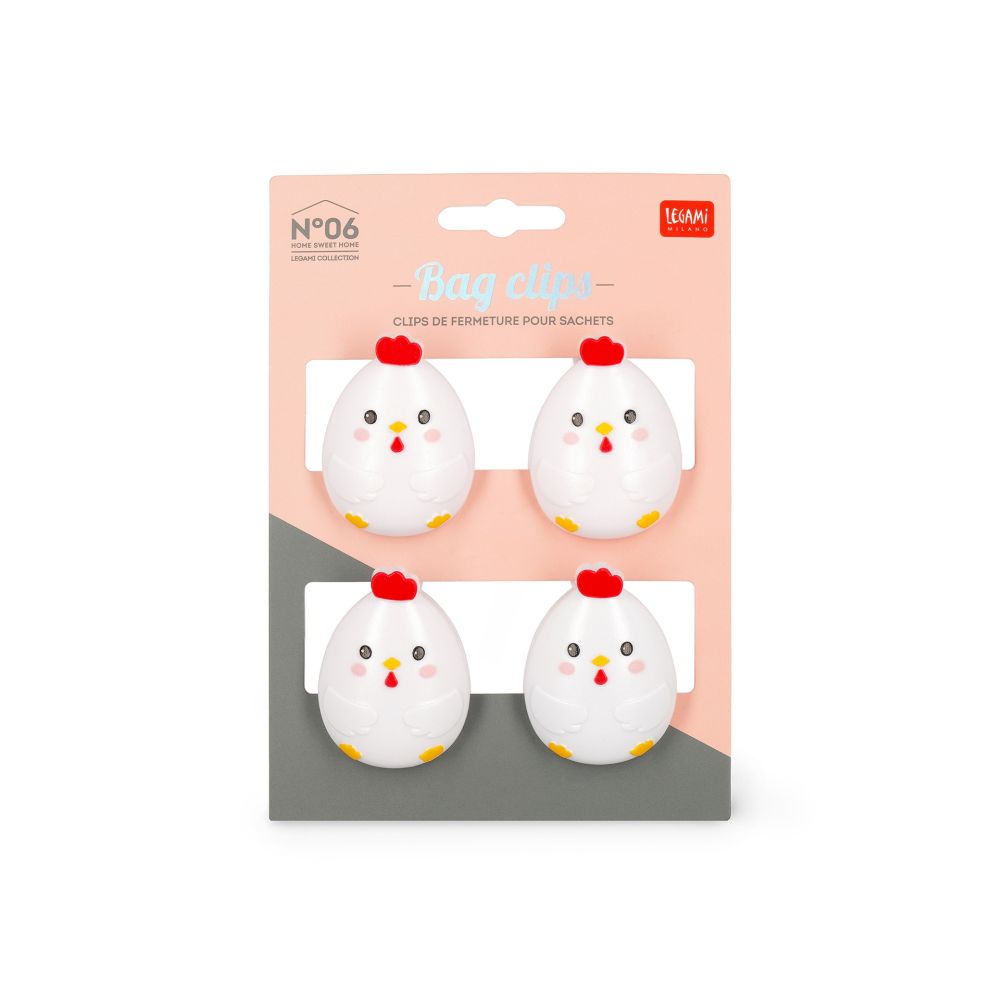 Bag Clips/Poseklemmer, Hen, 4 stk