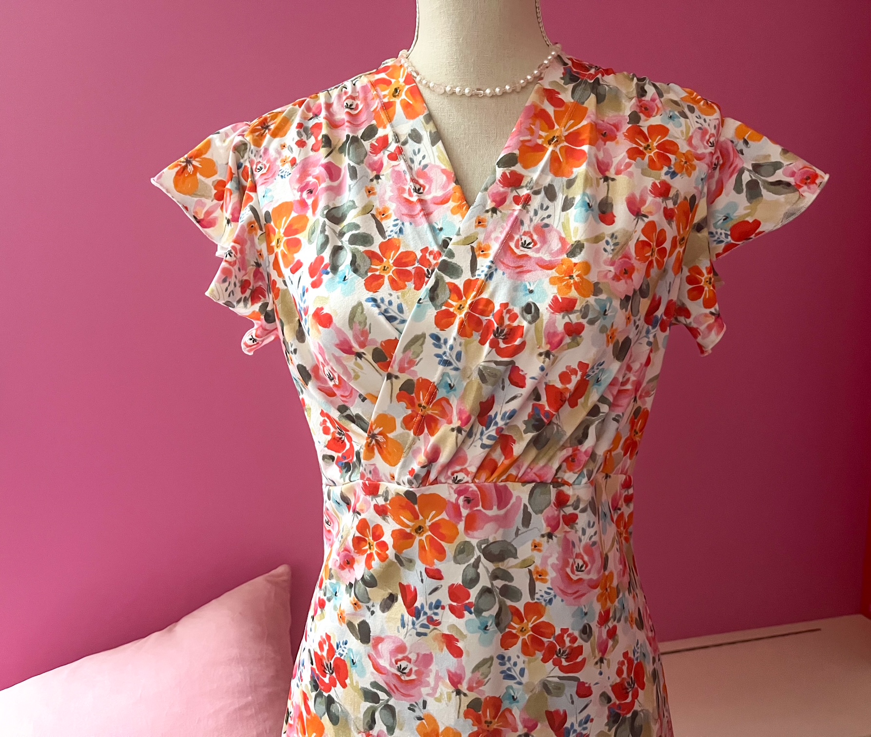 ÅTER I LAGER! Jerseytyg ekologisk bomull,   "FLORAL DREAM", metervara  - 3