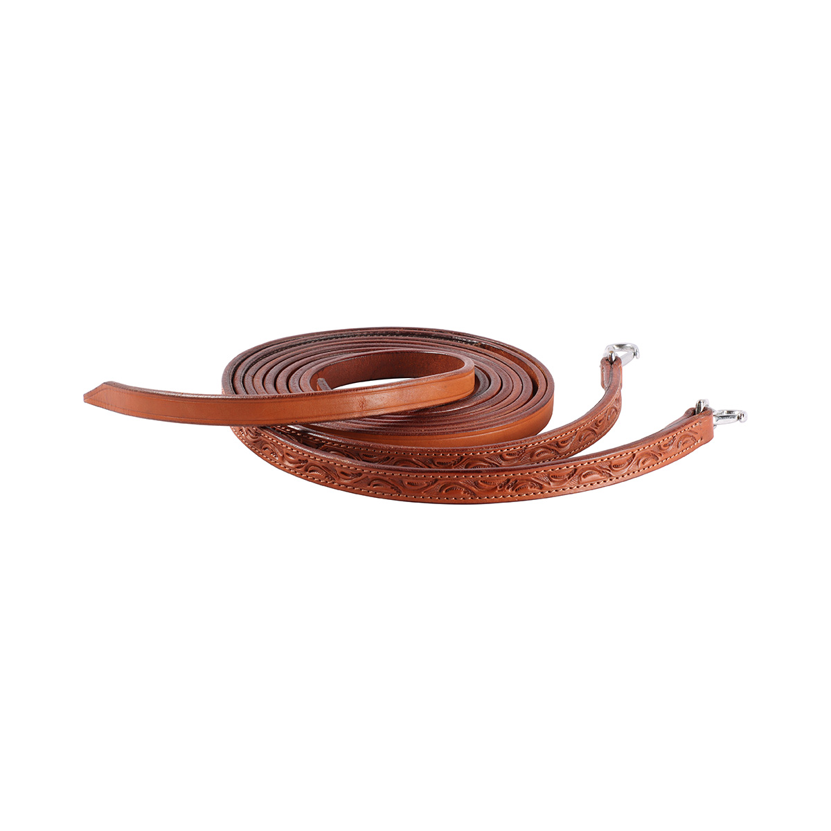 EDIX® Split Reins / westerntyglar, tooled, cognac