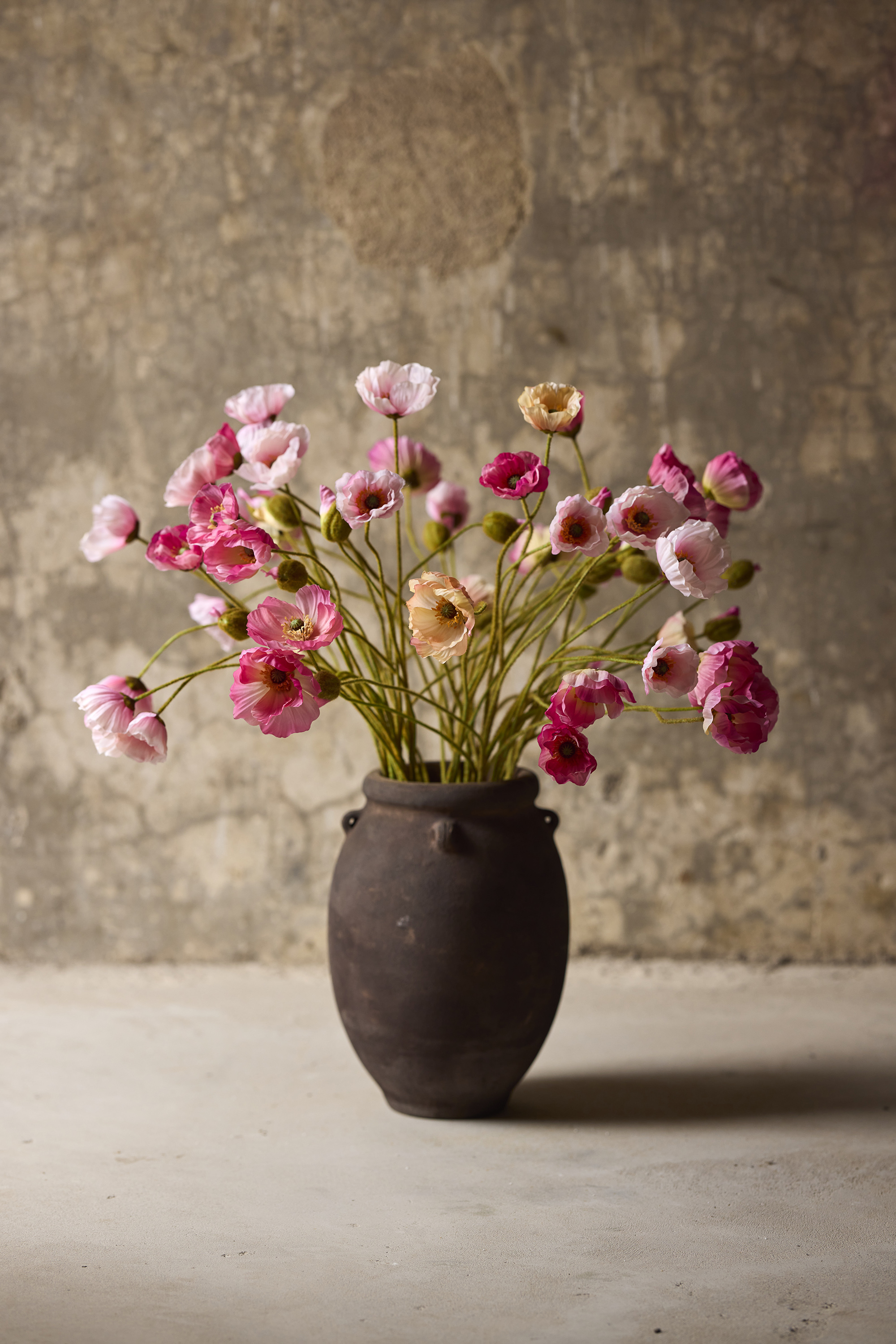 Poppy - Branch - 75 cm - Dark Pink - 2