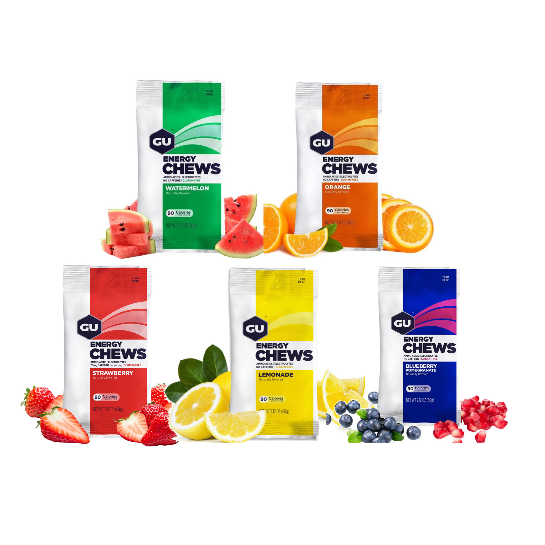 GU Energy chews - Mix-box  -   5x16 bitar
