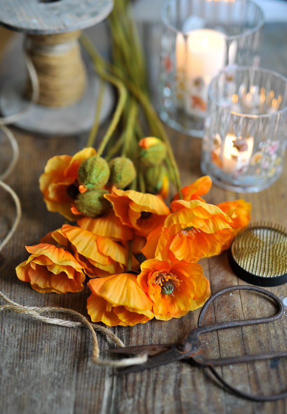 Poppy - Branch - 75 cm - Orange - 5