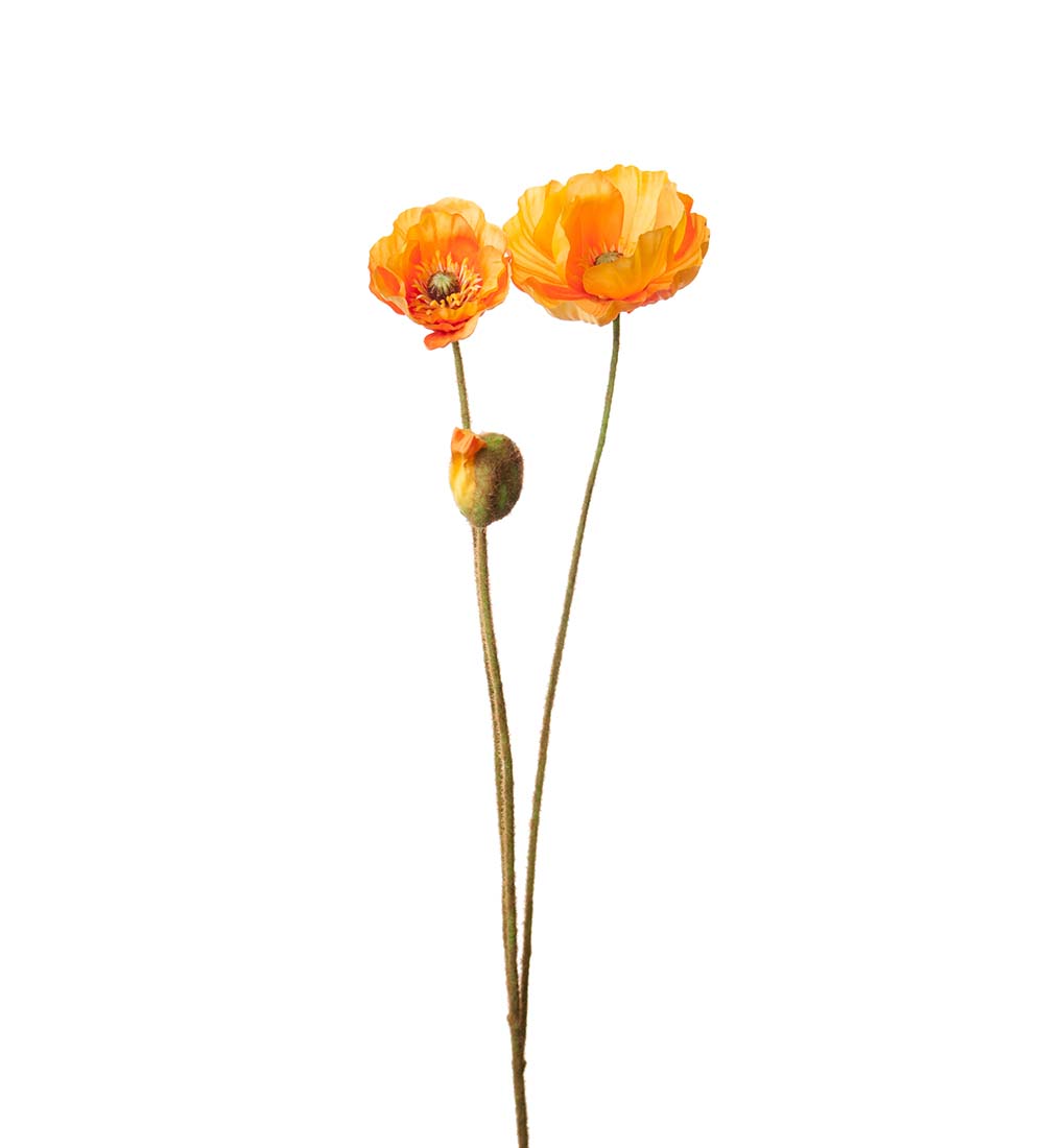 Poppy - Branch - 75 cm - Orange - 7