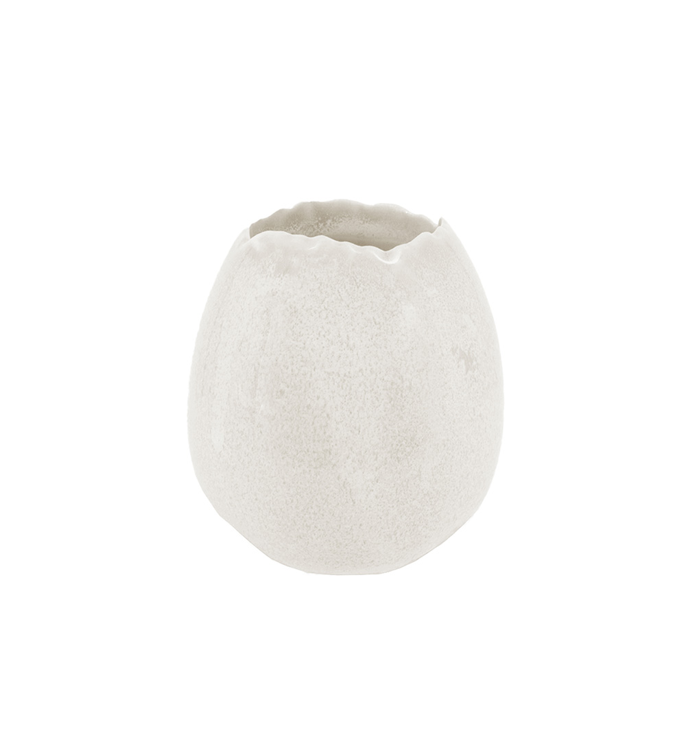 Kruka - Vas - Ägg - Äggskal - Vit - Stengods - 7x6 cm - 4