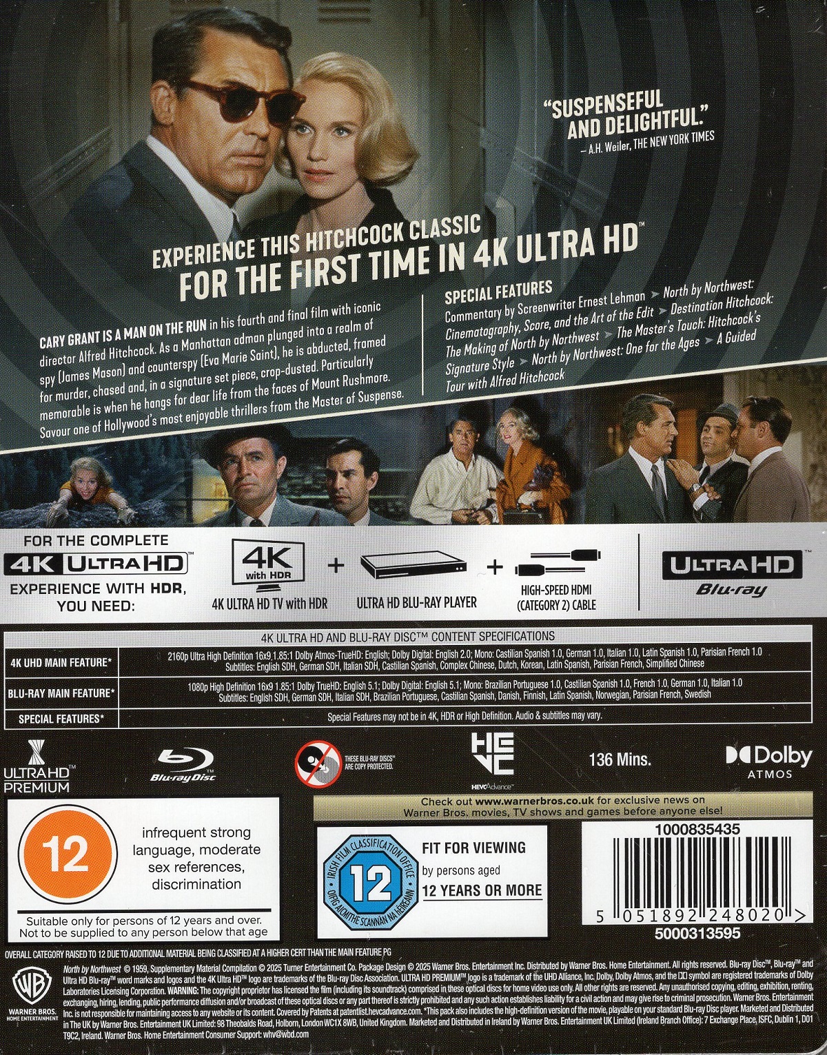 North By Northwest (Steelbook Limited Edition) (ej svensk text) (4K Ultra HD + Blu-ray) - 2