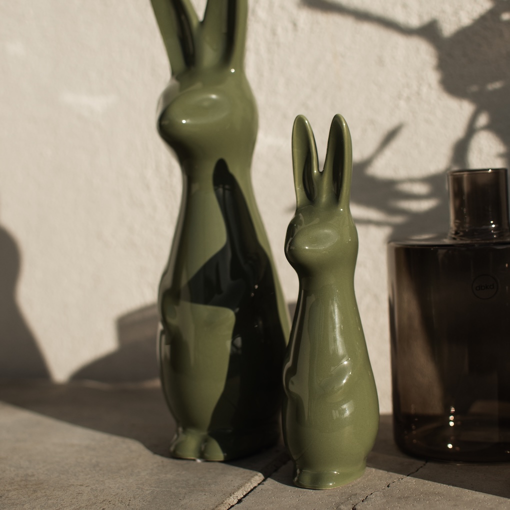 Swedish Rabbit - Påskhare - Kanin - Hare - Keramik - Shiny Green - Liten - 3