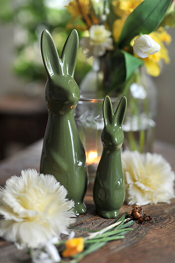 Swedish Rabbit - Påskhare - Kanin - Hare - Keramik - Shiny Green - Liten