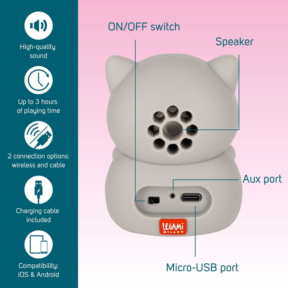 The sound of cuteness, Kitty, trådlös högtalare med mobiltelefonställ - 4