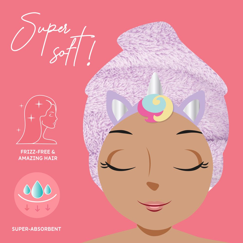 Hair Turban Towel, Love my Hair, Unicorn - 3