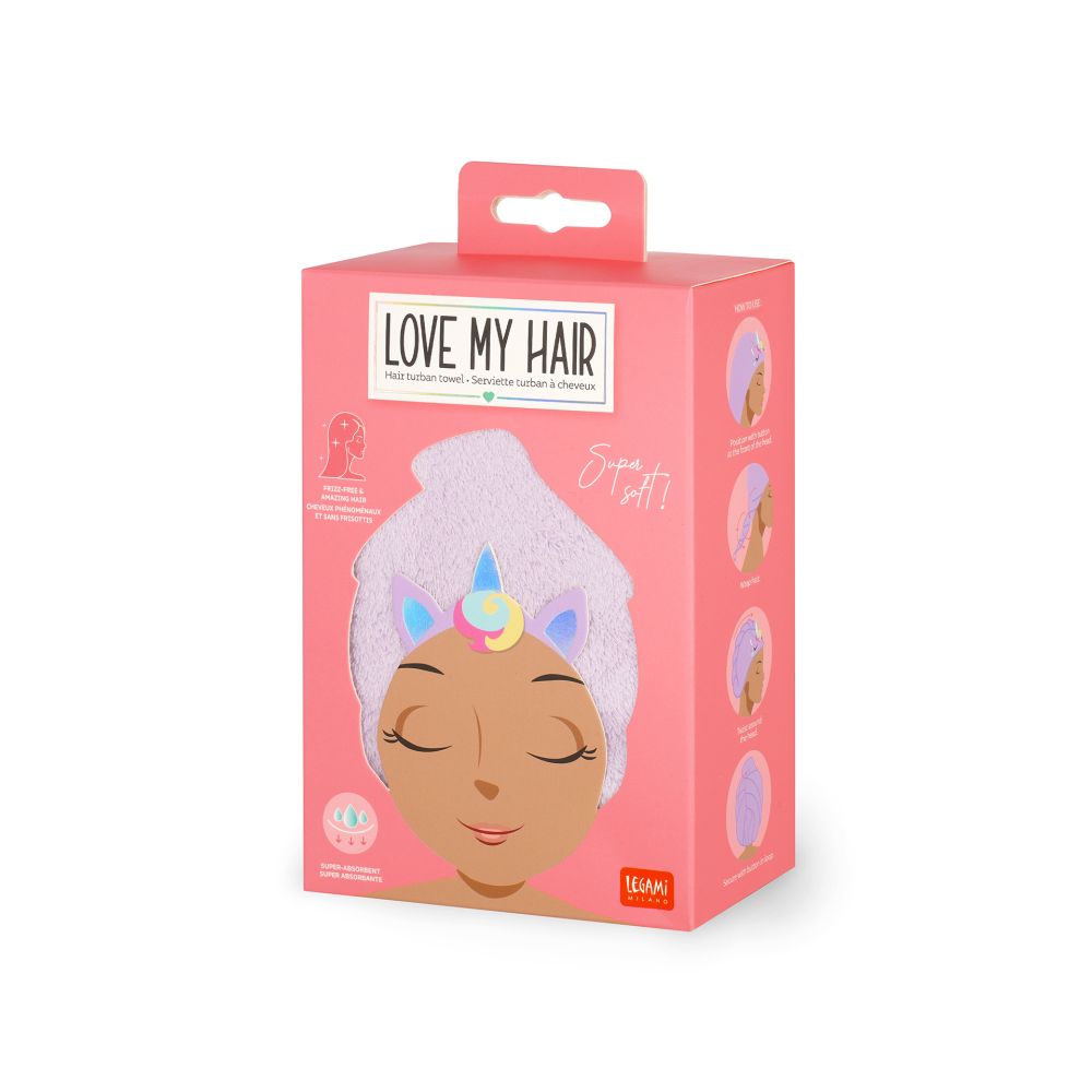 Hair Turban Towel, Love my Hair, Unicorn