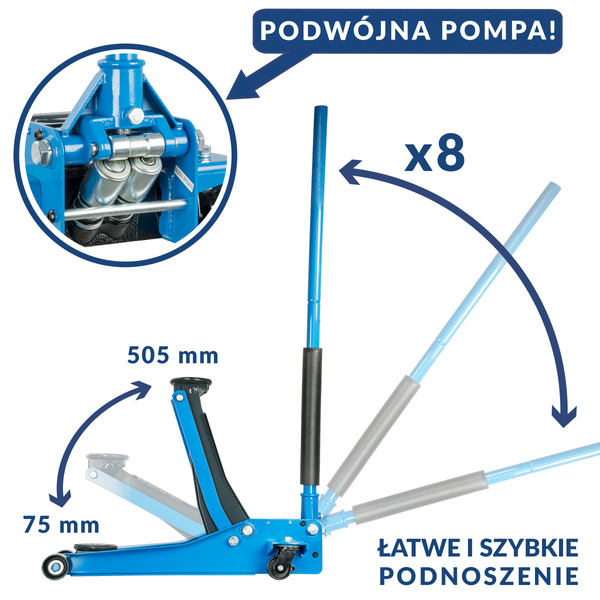 Domkraft lågprofil 3 ton - 10