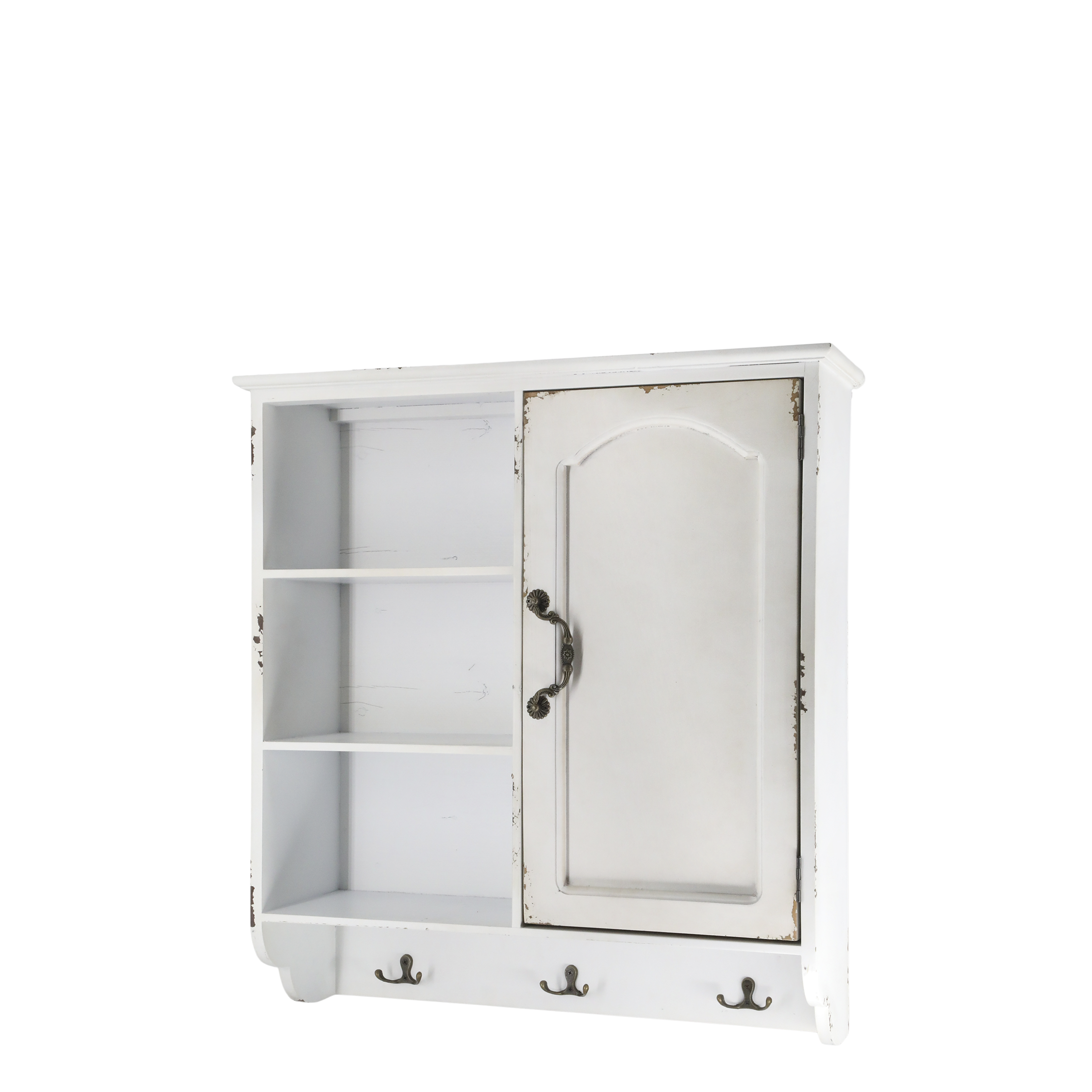 Skåp till vägg - Granträ - H61/L56/B19 cm - Creme - 5