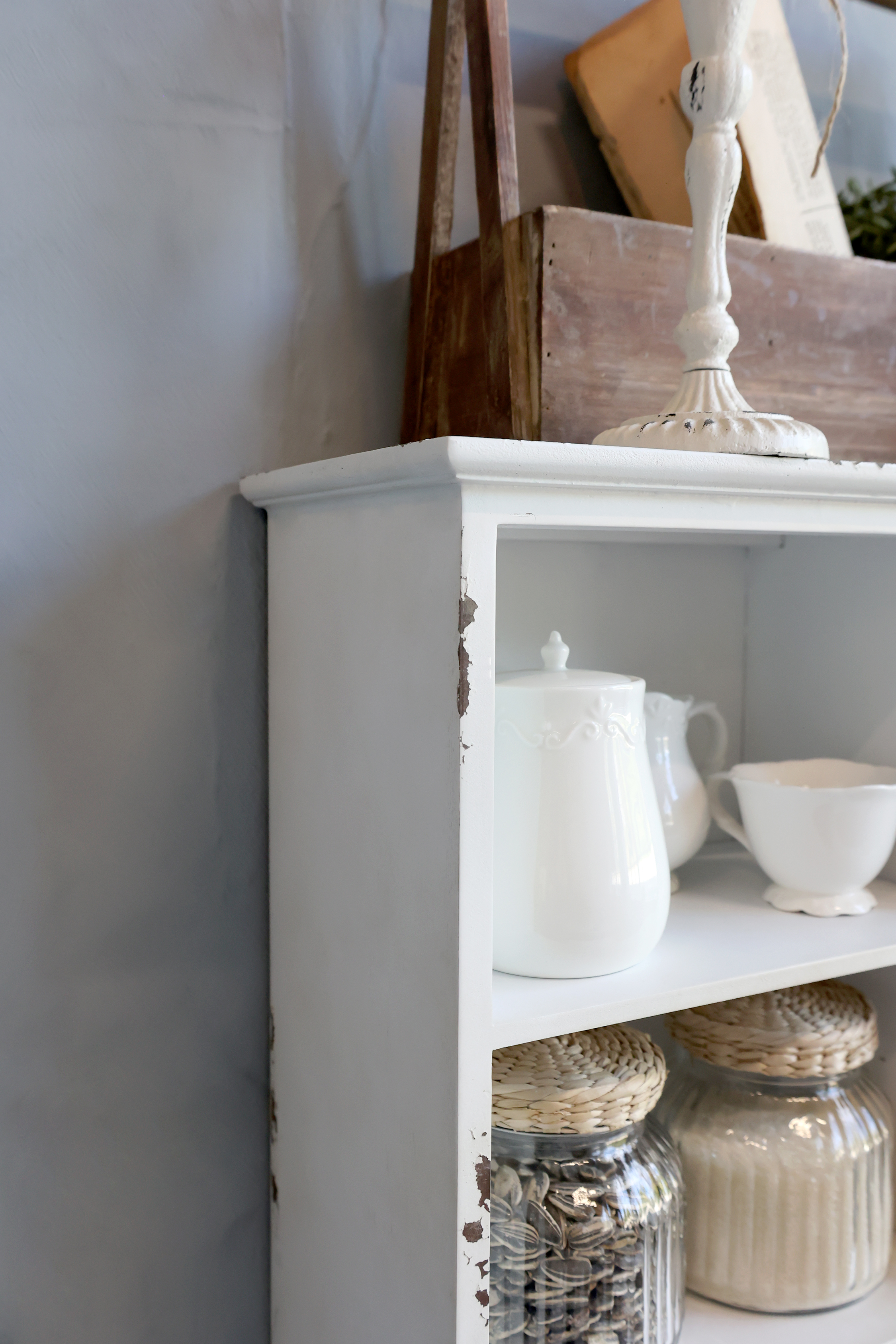 Skåp till vägg - Granträ - H61/L56/B19 cm - Creme - 8