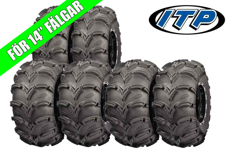 ITP Mud Lite XL 6x6 däckpaket – 2x 28x10-14 & 4x 28x12-14 för extrem terräng