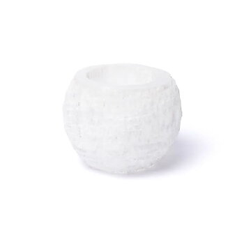 Selenit snöboll ljusstake 6 cm