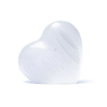 Selenit stående hjärta 8 cm