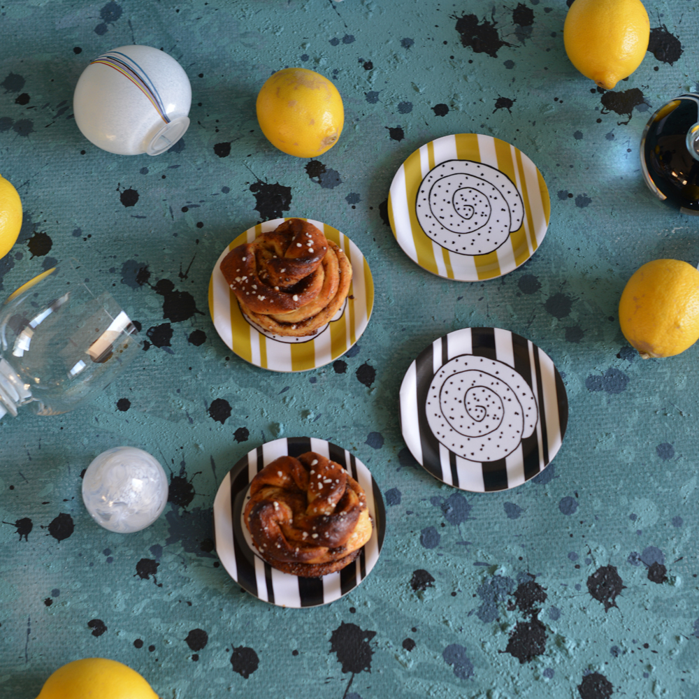 coaster/mini tray FIKA CINNAMON BUN  yellow 11 cm - 3