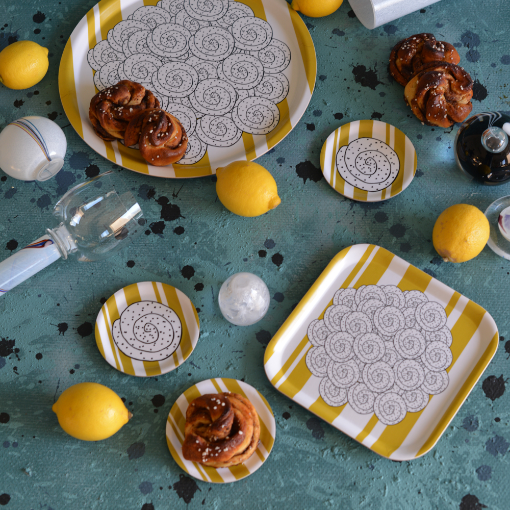 coaster/mini tray FIKA CINNAMON BUN  yellow 11 cm - 4