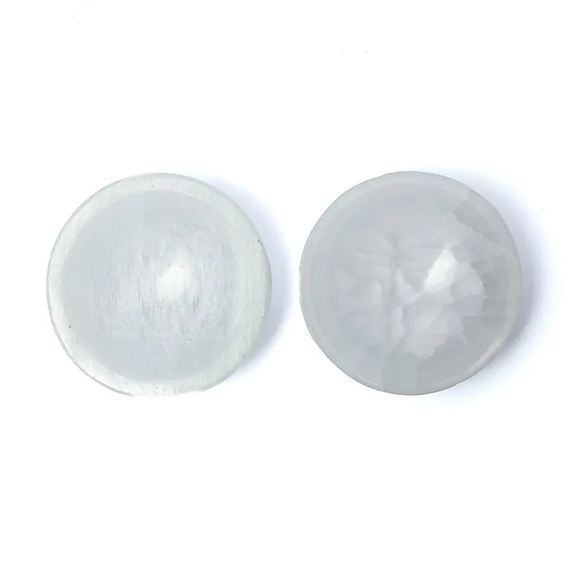 2 st. Selenit satin rund skål  10 cm - 2