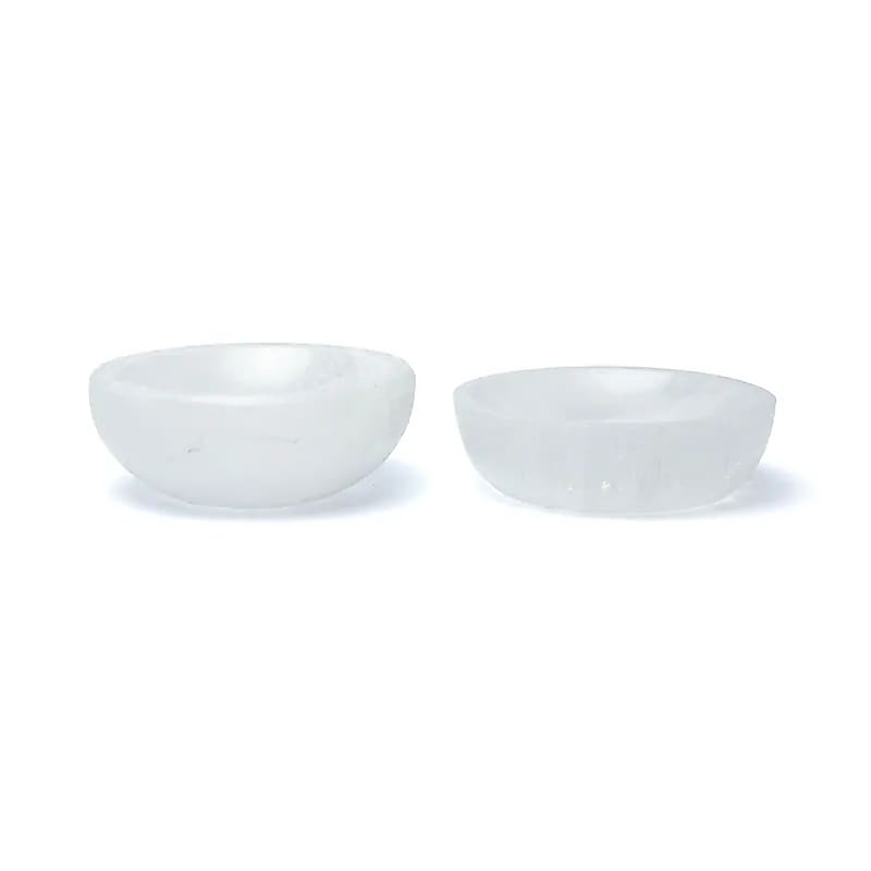 2 st. Selenit satin rund skål  10 cm - 3