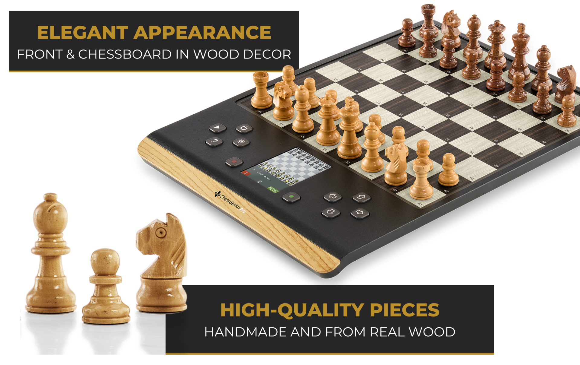ChessGenius Pro Wood Edition - FRI FRAKT! - 2