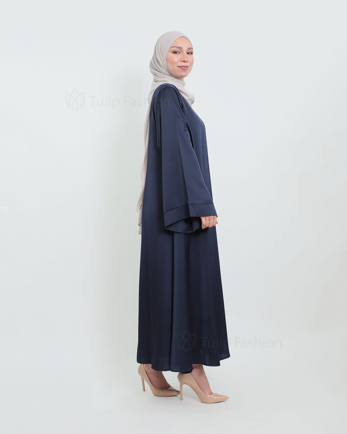 Maxi Dress in Satin - Midnight Blue - 6