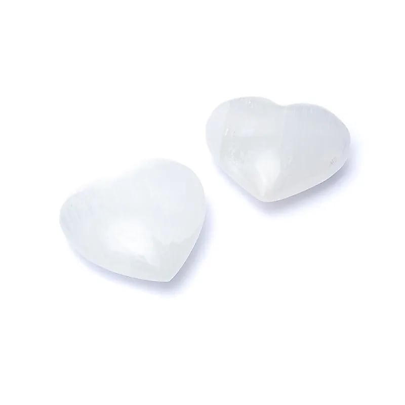 Worrystone hjärta Selenit 8x3 cm - 2