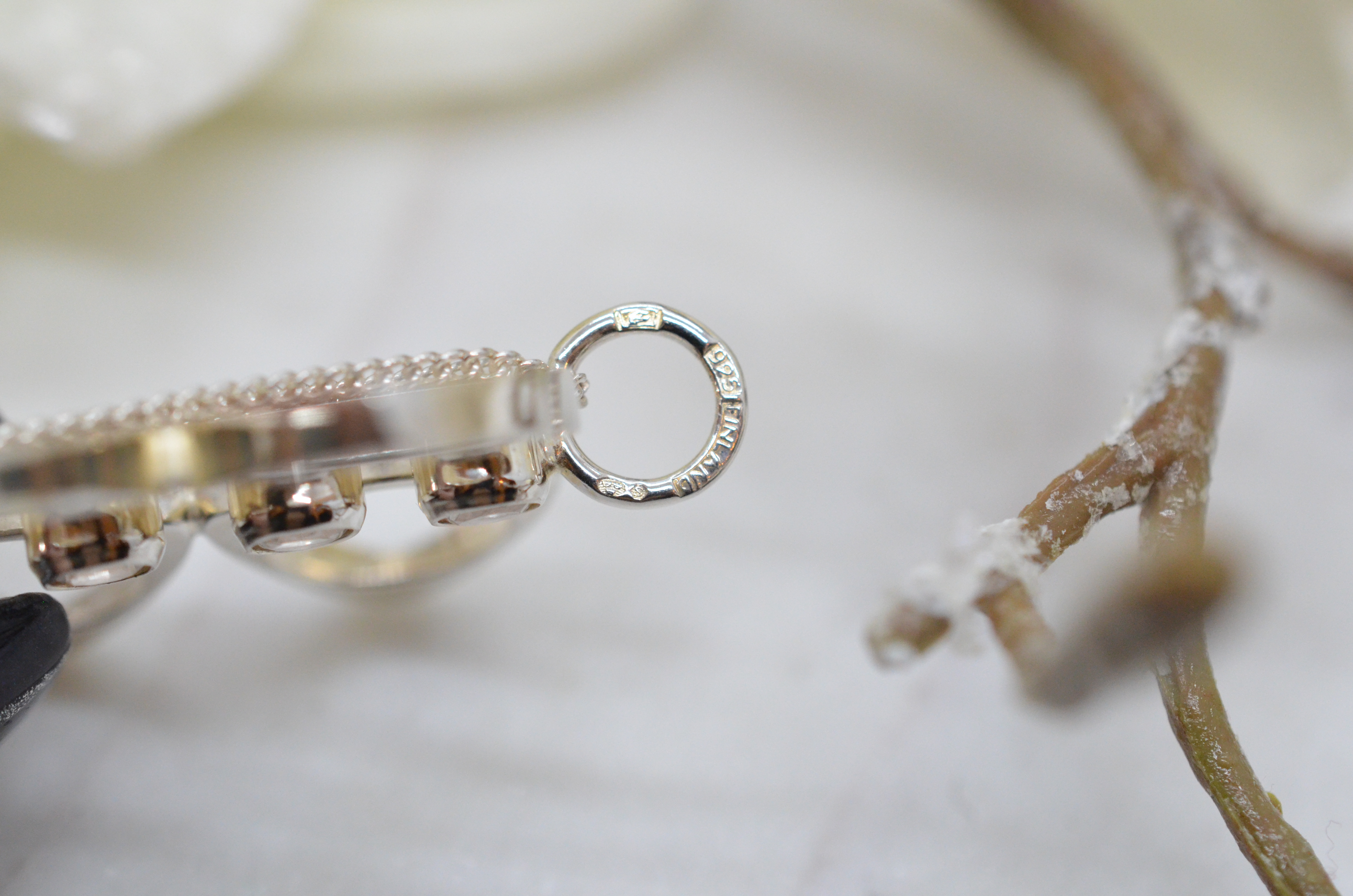 Vintage Salovaara silverhalsband med bergkristall - 4
